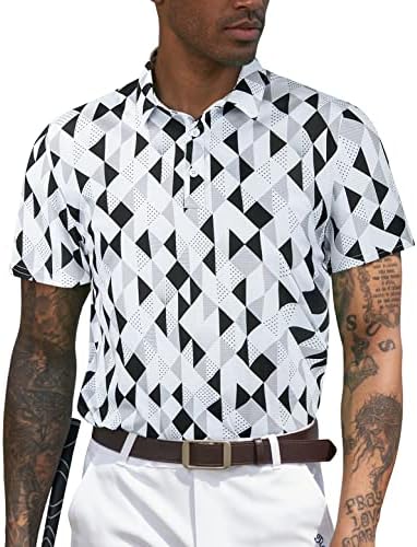 Tapulco Mens Mase Print Working Withing Dishable Christ Relly Golf Polo Casual Daily Tshirts