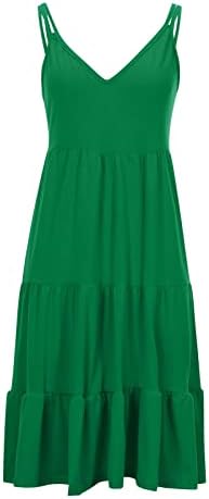 Narhbrg плус фустан со големина за жени шпагети ленти резервоари фустани лабава ракави за одмор на плажа
