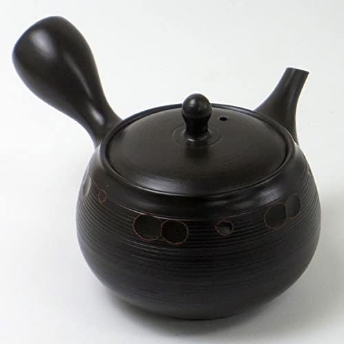 Tokoname Ware 20B1181 чајник, пролет и есен, црни мускули во форма на кама, црвен муки-чајник, 12,2 fl Oz, направено во Јапонија