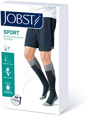 Jobst Sport Conne High 15-20 mmHg чорапи за компресија, црна/кул црна, голема