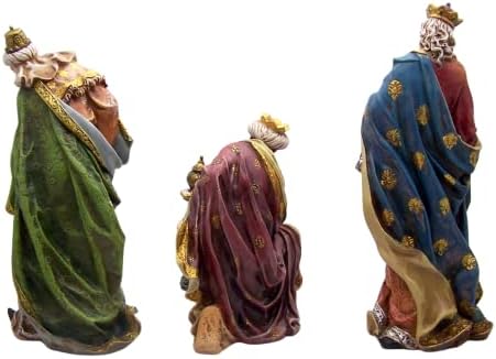 Голем 6-парчен мулти-бои Традиционален сет на рожби, хонорарен Божиќен декор, религиозен подарок, висок 16,5 инчи