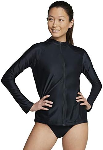 Speedoенски женски УВ -кошула за пливање со долги ракави со целосен патент рашгард