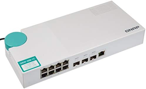 QNAP QSW-1208-8C-US 12-порта со не управувани 10GBE прекинувач Дванаесет SFP+ со споделени осум порти за 10Gbase-T
