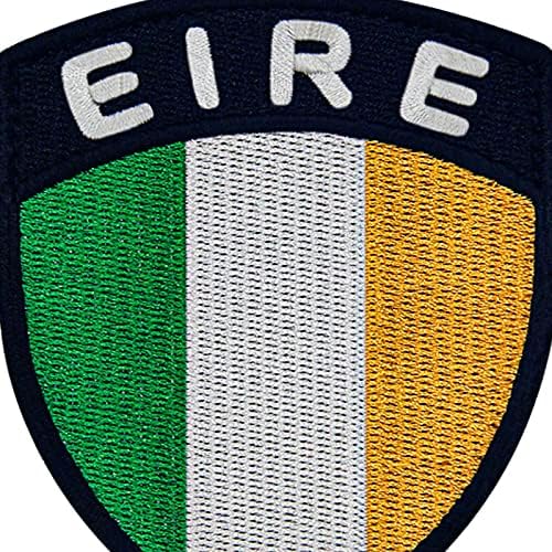 Ембао Ирска Шилд Флеј Патче извезена апликација за прицврстување на прицврстувачи на кука и јамка Ирски национален амблем