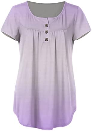 Женски летни врвови кратки ракави y2k кошули преголеми маици маички обични естетски пријатни туники со цврста блуза цврста блуза