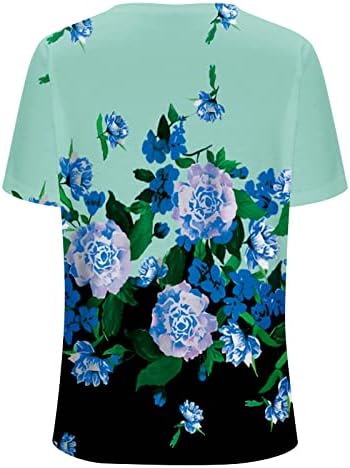 Пбнбп Летни Блузи Со Кратки Ракави За Жени Мермерни Модни Кошули Печатени Класични Лабави В Вратот Туника Блузи Блузи