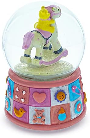 Теди мечка на лулање коњ девојче подарок музички вода снег глобус