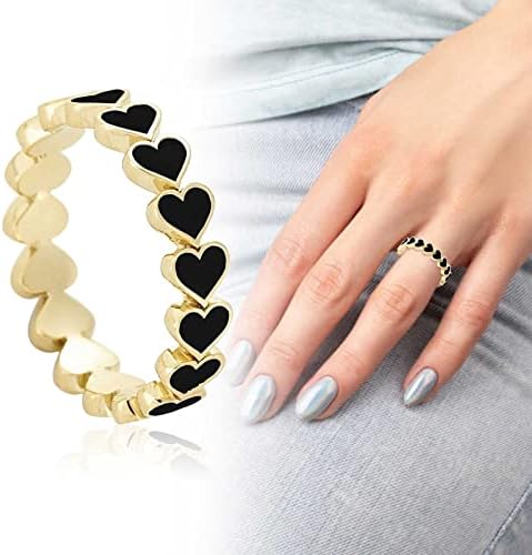 Женски накит Loveубовни прстени со повеќе болен облик на срцева форма целосен дијамантски loveубов моден шуплив венчален прстен за жени
