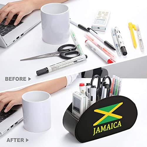 JAMAICAN FLAG PU Repeation Contons Leather Contlors Desktop Storage Coxizer Box со 5 оддели