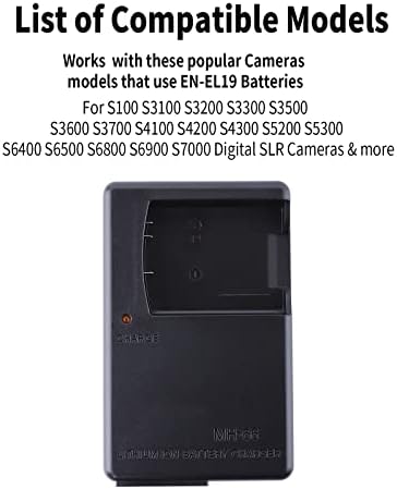 EN-EL19 Брз полнач на батерии за Nikon: Компатибилен со Nikon Coolpix S100 S3100 S3200 S3300 S3500 S3600 S3700 S4100 S4200 S4300 S5200 S5300 S6400