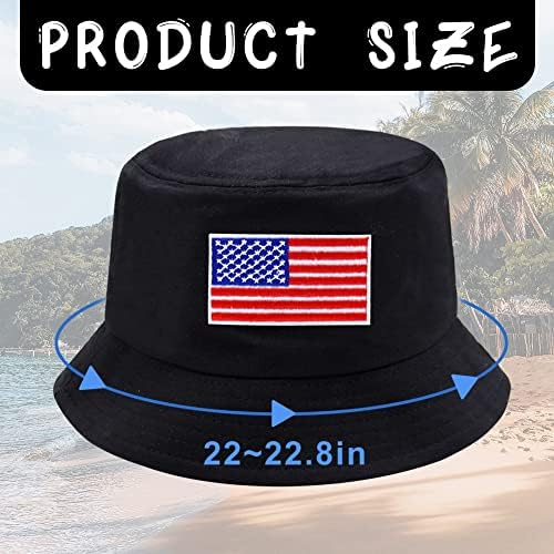 Унисекс возрасен американско знаме извезено капа од памучна корпа капа летна плажа сонце капа на отворено рибарски капа