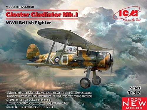 ICM 32040 Glaster Gladiator MK.I, британски борец на Втората светска војна - Скала 1:32