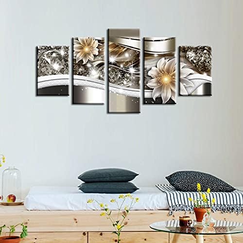 Цветна уметност печатење платно сликарство црно -бело современа wallидна слика дома декорација за спална соба модна кристална цветна