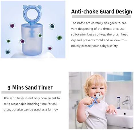 Детска четка за заби сет u во облик на четки за заби - силиконски мека храна, 360 ° дизајн за чистење на орални заби за деца четка за