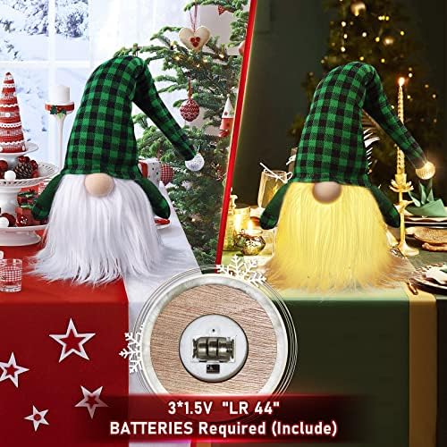 Kmuysl Божиќни украси за гноми, 2pcs Божиќни гноми светла, осветлена скандинавска нордиска том gnomes nisse Божиќна празник зимска забава