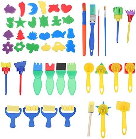 Kisangel Kids Suit 1 Сет четки за боја Поставени за деца рано учење сунѓери Преносни комплети за цртање за DIY уметнички занаети алатка за деца алатки за деца