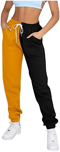 Gumipy женски лесни џогери со високи половини еластична половината Y2K трендовски џемпери во боја блок атлетски панталони со активна облека