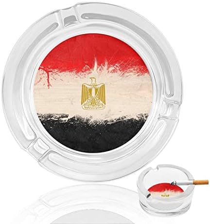 Египетско знаме стакло од пепел за цигари тркалезни ленти за пепел за домашна канцеларија и ресторани