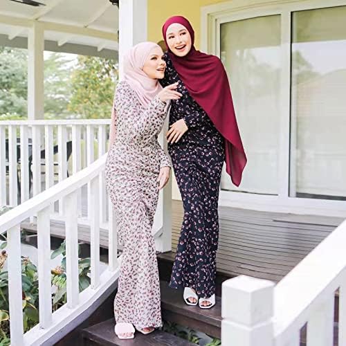Муслиманска облека за жени шифон молитвен фустан Муслиманска облека за мажи по должина на исламски превез абаја сет