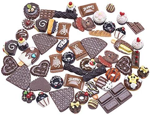 Liqunsweet 200 парчиња чоколадо храна минијатурна лажна колачиња торта сладолед десерт сладок мембрани кабинонци рамни монистра без дупки