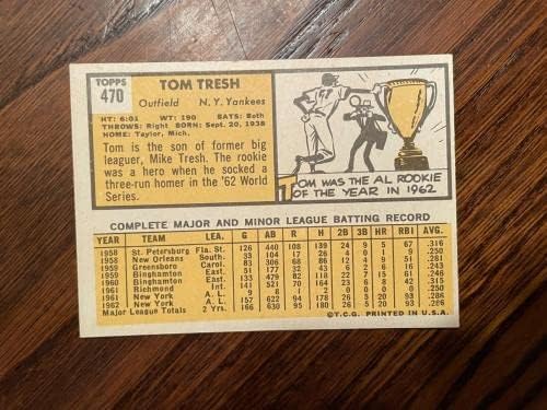 1963 Топпс 470 Том Трес Newујорк Јанкис Бејзбол картичка НМ/МТ - Плабни бејзбол картички