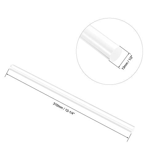 uxcell акрилна тркалезна шипка, чиста, должина од 1/2 дијаметар 12-1/4, цврста пластична PMMA лента за шипка PMMA