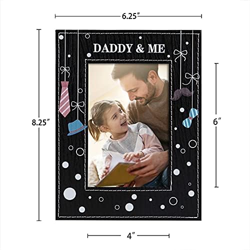 Whatsign Fatters Day Smage Frame, тато и јас сликам рамка за тато од ќерка син, 4 x6 кожна рамка за слика, среќен подарок за