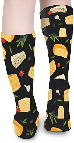 Модел на сирење печатено чорапи за појавување на бои Атлетски колени високи чорапи за жени мажи