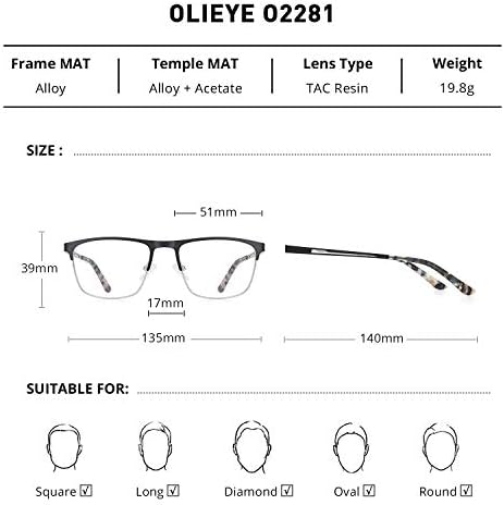 Олие Унисекс Очила За Читање За Жени Мажи Сина Светлина Блокирање Очила Читач Компјутерски Очила Со Пролетна Шарка
