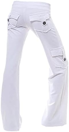 Широки панталони за товарни нозе за жени плус големина со висок пораст на јога хеланки со џебови y2k влечејќи директни џемпери