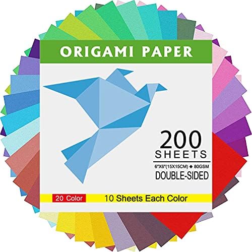 Оригами Хартија 6 Инчи Квадратни 500 Листови 20 Живописни Бои Двострани За Деца &засилувач; Возрасни Уметнички И Занаетчиски Проекти