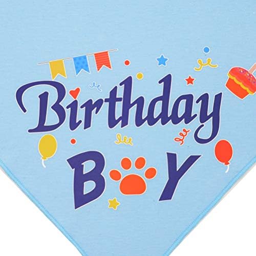 Куче роденденски бандана момче шамија и роденденска капа на круни, цветна глава за средни до големи кучиња сина
