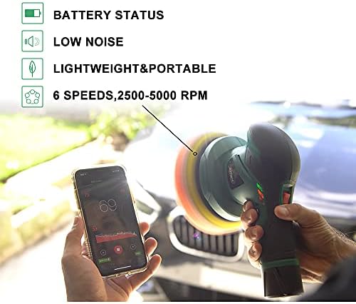 БАТОКА-Безжичен Полирач За Тампон За Автомобили-Со 1pc 12v Литиум Батерија За Полнење Без Четки Со Променлива Брзина, 2.0 Ах Пренослив