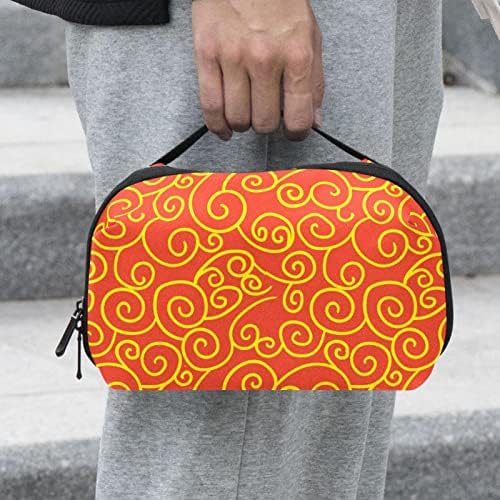 Кинески Облаци Портокалова Торба За Шминка Патент Торбичка Патување Козметички Организатор За Жени И Девојки