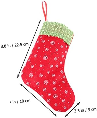 Veemoon 6pcs 7 Декоративно камин новогодишна елка што виси празник порибување Божиќно порибување виси камин чорапи торби што висат камин
