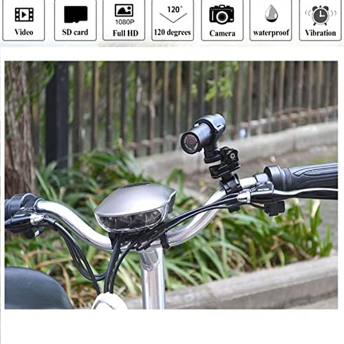 Камера за мотоцикли со мотоцикли Wzquisite, видео камера за велосипеди- 1080p Спортска акција камера 120 ° Angle Angle Camcorder водоотпорен со рачка заграда, 32G SD картичка