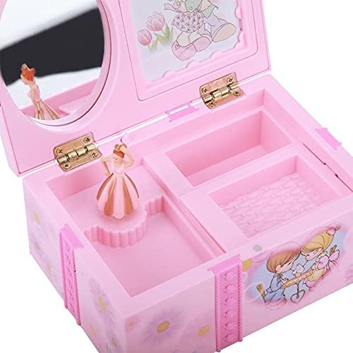 Mxiaoxia Pink Dancing Girl Music Box украси Дома украси за накит Организатор музичка кутија