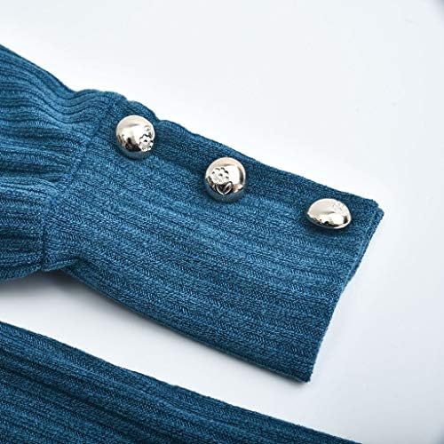 Jampersенски џемпери на Ymosrh за зимски толменек копче за пулвер со долг ракав лабав плетен џемпер врвови