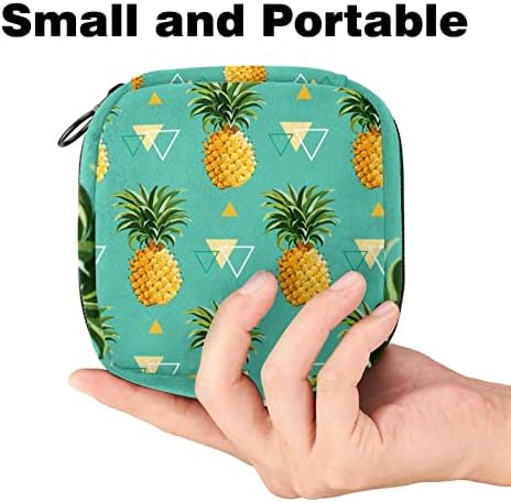 Период торба, санитарна торба за складирање на салфетка, држач за подлога за период, торбичка за шминка, лесен овошје ананас геометриски триаголник