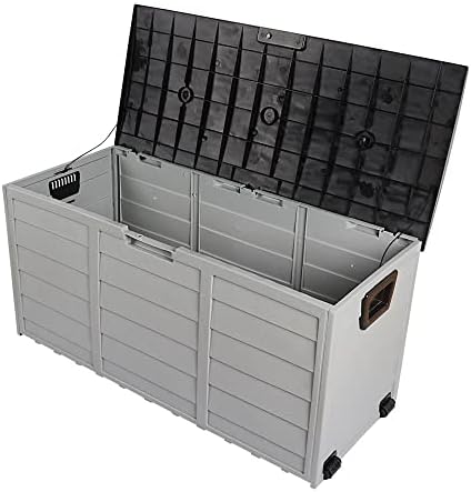 Хајлусти безбедна кутија за складирање на отворено за градинарски двор и палуба - заклучени гради за перничиња и алатки - Пространа 260L палуба