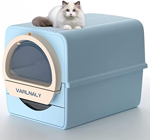 ВАРЛНАЛИ 3.0 Голема Кутија За Ѓубре За Мачки За Самочистење, Неелектрична Автоматска Кутија За Отпадоци За Мачки Со Капак, Едноделна Основа