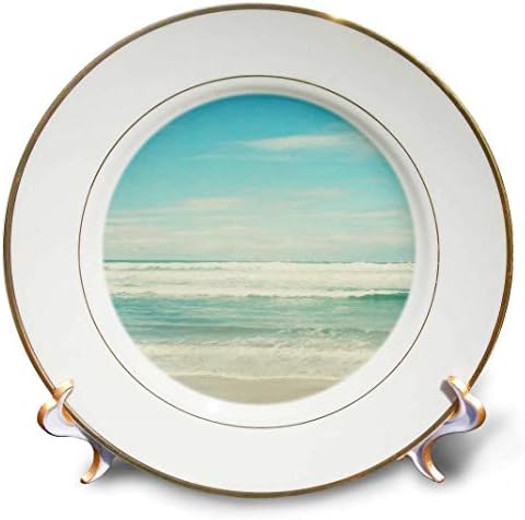 3Drose CP_164479_1 Нежни океански бранови Тема на плажа Тема уметничка порцеланска плоча, 8-инчи