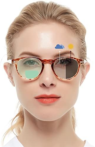 ОКСИ Кјари Фотохромни Бифокални Очила За Читање За Жени, Читатели На ОЧИЛА ЗА Сонце Со Ув Заштита Со Тркалезна Транзиција