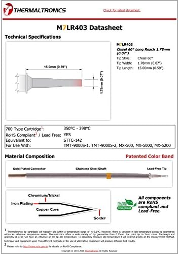 Thermaltronics M7LR403 Chisel 60deg Long Reach 1,78mm заменливо за Metcal STTC-142