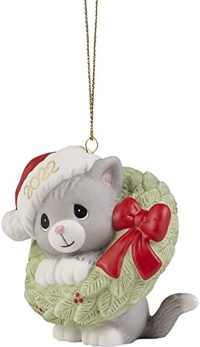 Скапоцени моменти 221007 Вклучени во Божиќна радост 2022 година датирана од мачка бисквит порцелански украс