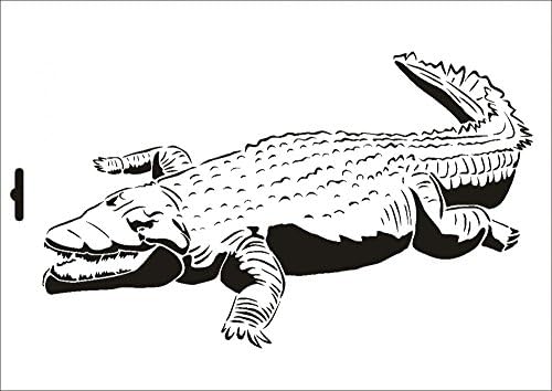 УМР-дизајн W-075 крокодил текстил- / wallstencil големина A4
