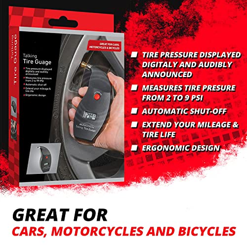 Зборувајќи автомобилски дигитален мерач на притисок на гуми Дигитално и звучно - корисно лесен за употреба на мерачот на притисок