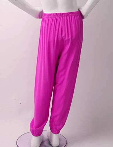 MSEMIS Kids Girls Solid Color Loose Fit Harem Атлетски панталони за гимнастика/танц/тренингот/јога