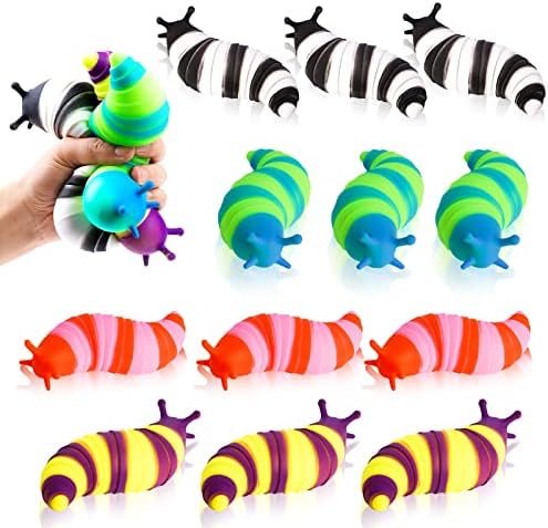 Slug Fidget Toy, 2 пакувања со виножито фигури играчка за гасеници, роденден на дете, играчка за олеснување на стрес за деца и возрасни