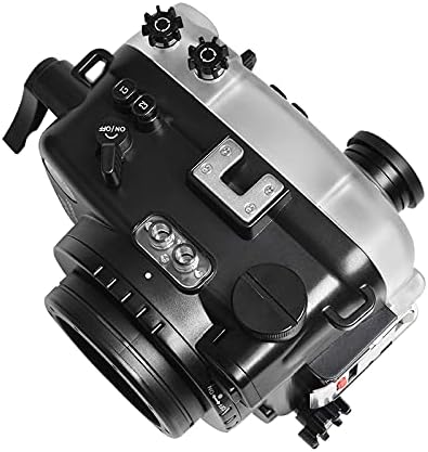 Seafrogs 40m/130ft камера водоотпорен случај Подводно куќиште за Sony A6600 со стандардно барел од 16-50мм, вграден сензор за